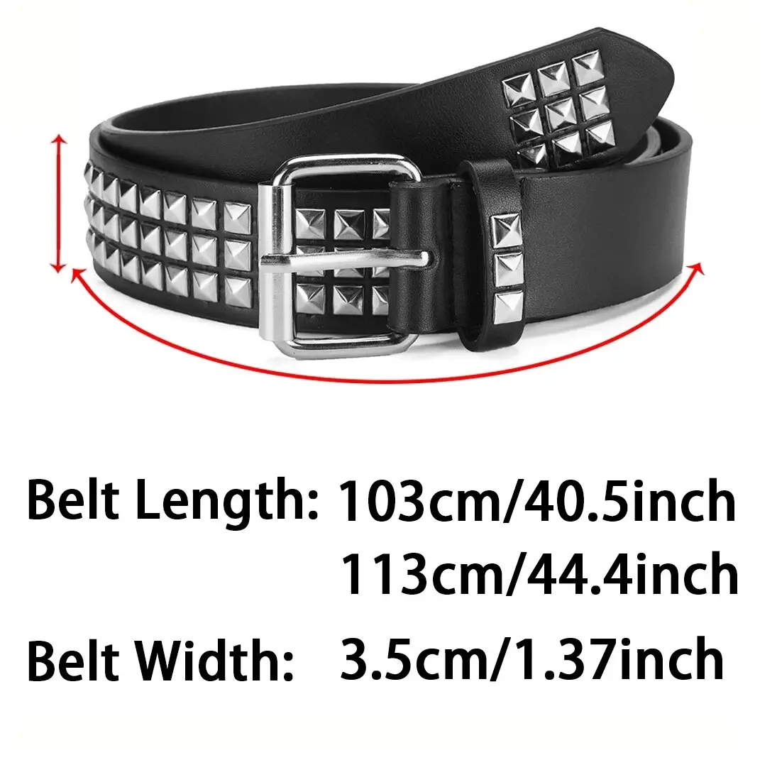 Trend Rivet Belt Heavy Metal Belt Men Women Punk Nightclub Rock Style Belt Jeans Belt Y2K Belt Fashion Decoration Women's Belts