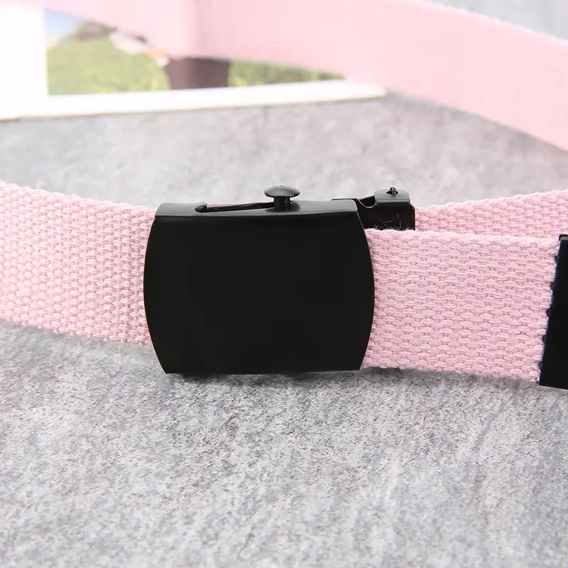 New Unisex Automatic Buckle Fashion Nylon Belt Classic Popular Casual Light Practical Woven Smooth Women Men Canvas Belt 3.8cm