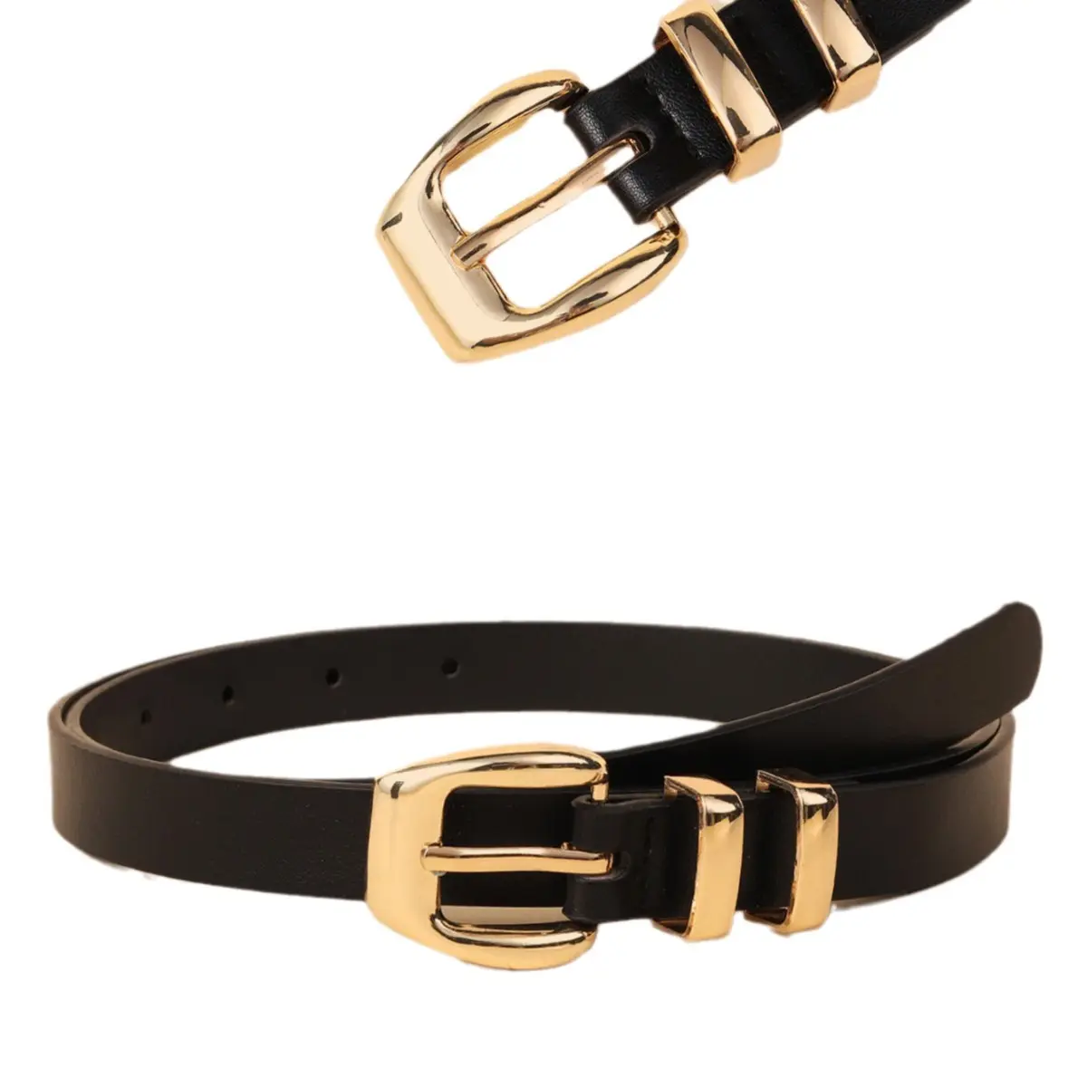 Leopard Print Pu Women's Belt Trendy Casual Versatile Jeans Accessories Girdle Y2k Girls Black Leather Gold Pin Buckle Waistband