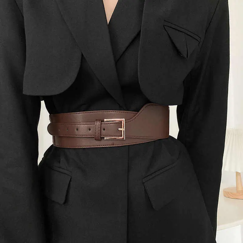 1pcs Belt Women Ins Wind Versatile Korean Version Black Dress Wide Waist Cincher Women Summer Outerwear Fashion Suit Decorative