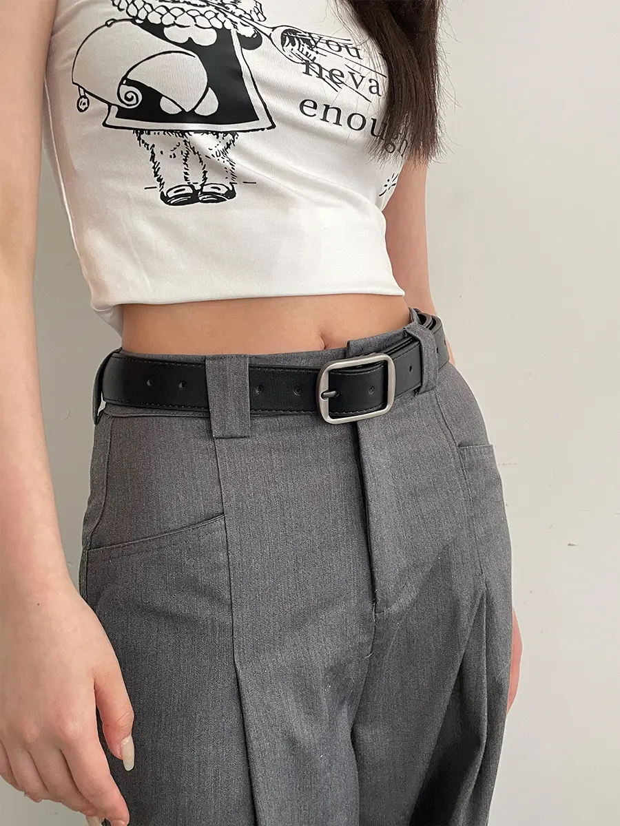 Belt Women's 2024 New Summer Decorative Jeans Student Coffee Versatile Wide Belt Design Feel Belt Black