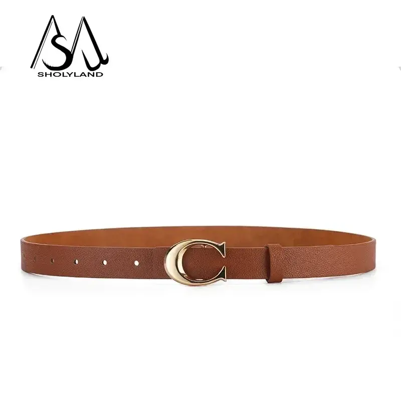 2023 Trendy Women's Belt Fashion Alloy Moon Button Multi Color Leather Thin Belt Versatile Daily Jeans Decoration