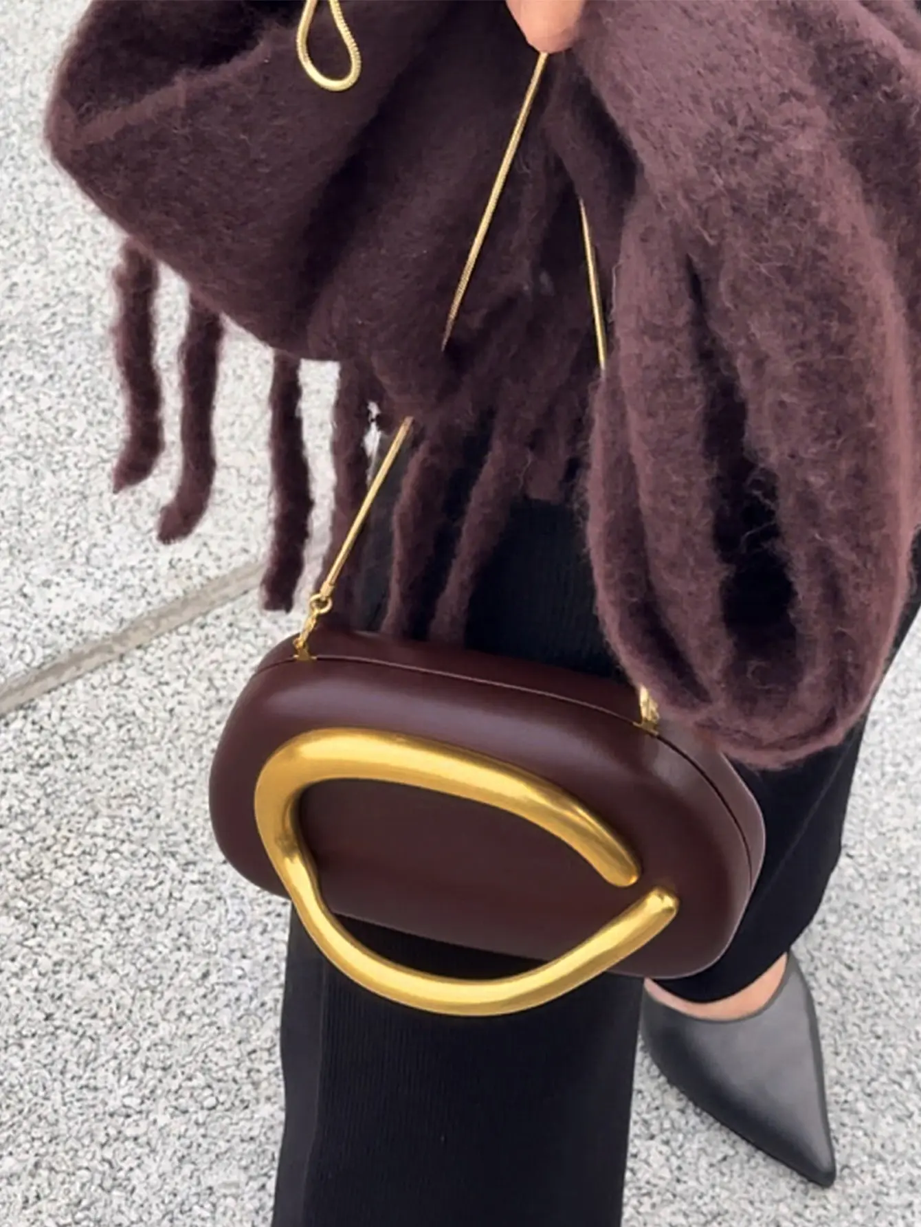 MIYIN Gold Metal Closure Box Clutch Fashion Design Women's Dinner Wedding Party Crossbody Small Bag Classic All-match Handbag