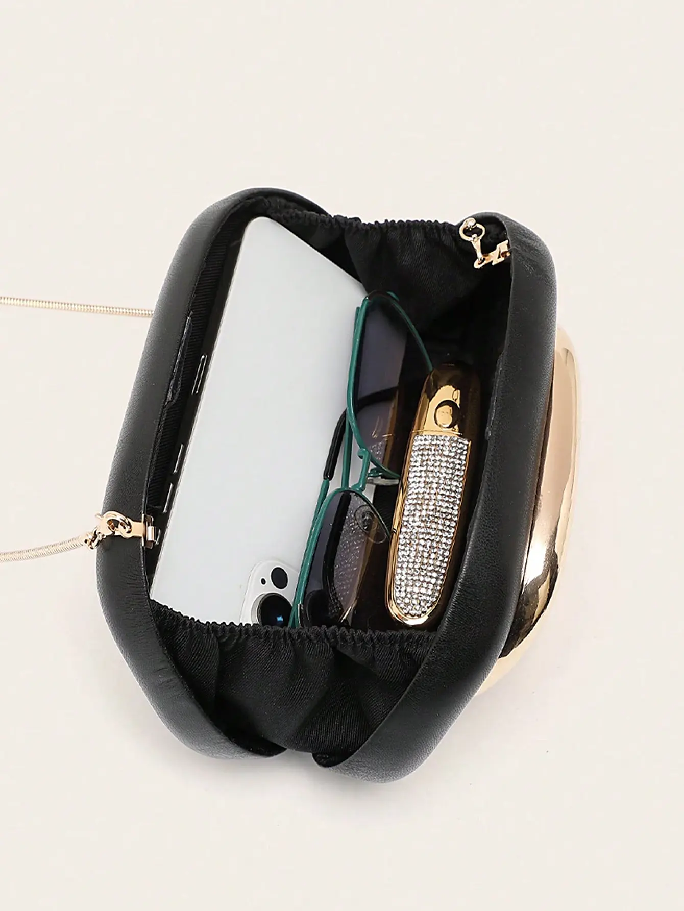 MIYIN Gold Metal Closure Box Clutch Fashion Design Women's Dinner Wedding Party Crossbody Small Bag Classic All-match Handbag