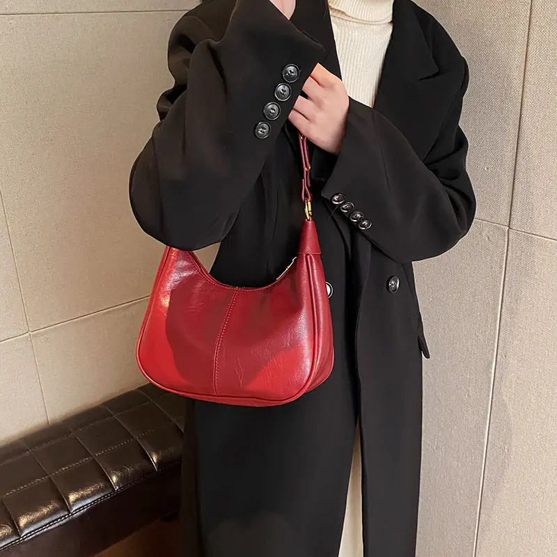 1 Piece of Solid Color Shoulder Bag for Women, Versatile Crossbody Bag, Fashionable Armpit Bag That Can Hold Mobile Phone