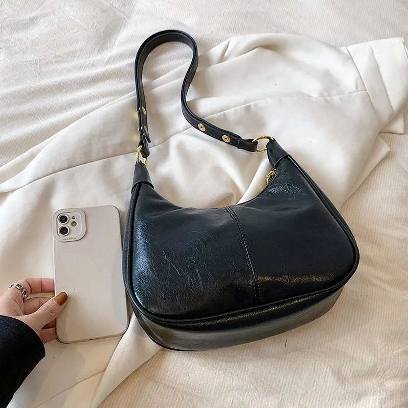 1 Piece of Solid Color Shoulder Bag for Women, Versatile Crossbody Bag, Fashionable Armpit Bag That Can Hold Mobile Phone