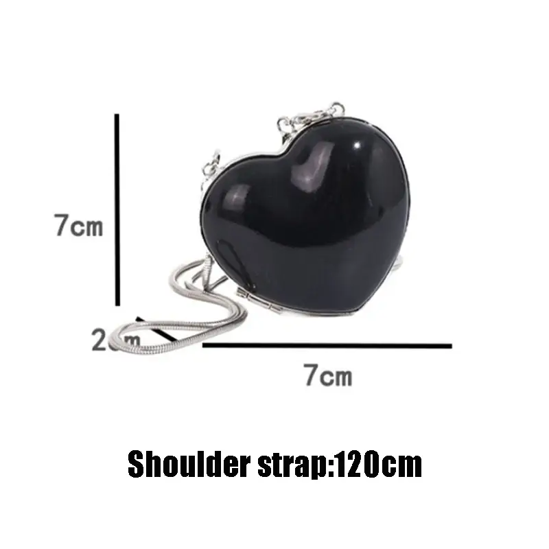 Heart Shape Mini Coin Purses Fashion Sliver Women's Ladies Luxury  Evening Party Cute Shoulder Bag Crossbody Bags Small Handbags
