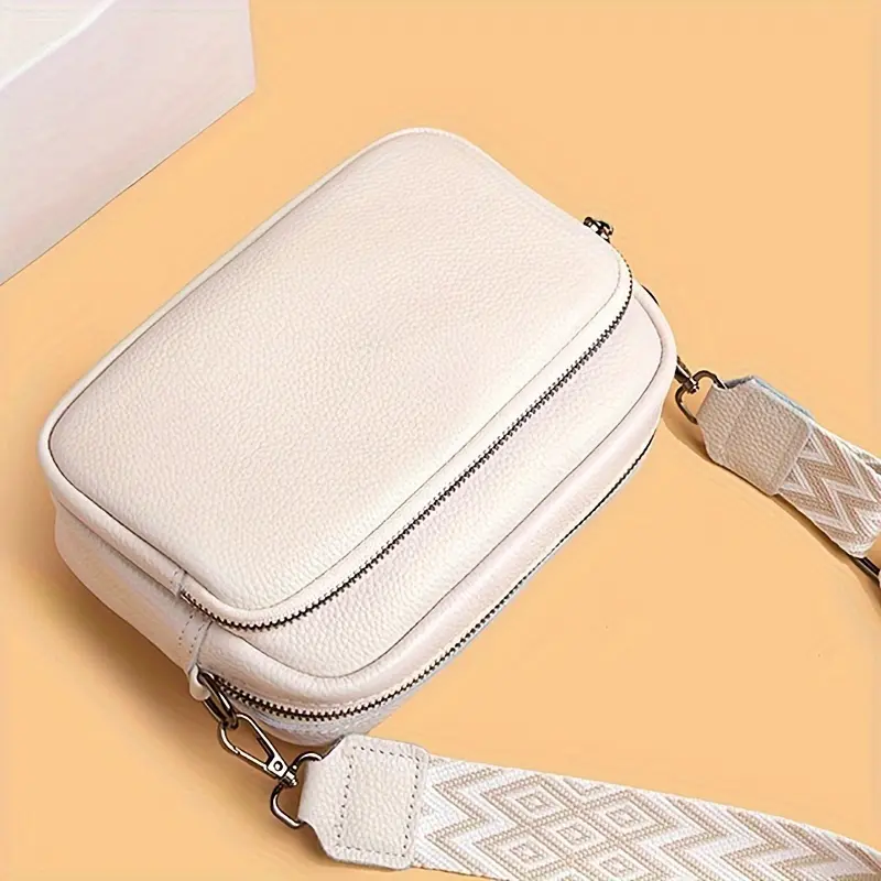 Stylish Crossbody Bag for Women Leather Messenger Bag, Versatile Shoulder Bag with Adjustable Geometric Pattern Design Strap