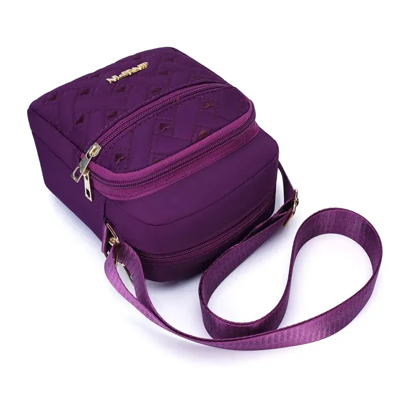 Women Mobile Phone Bag Mini Nylon Crossody Cell Phone Cash Female Messenger Bag Wallet Coin Purse Shoulder Bag Waterproof Casual