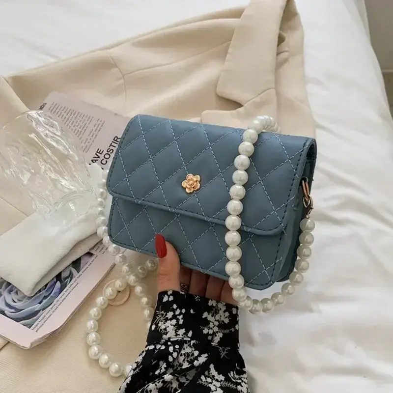 Classic Style Plaid Chain Bag Fashion PU Leather Shoulder Bags Women Trendy All-Match Crossbody Handbag Korean Style Mini Pouch