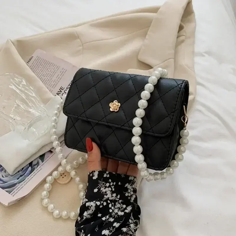 Classic Style Plaid Chain Bag Fashion PU Leather Shoulder Bags Women Trendy All-Match Crossbody Handbag Korean Style Mini Pouch