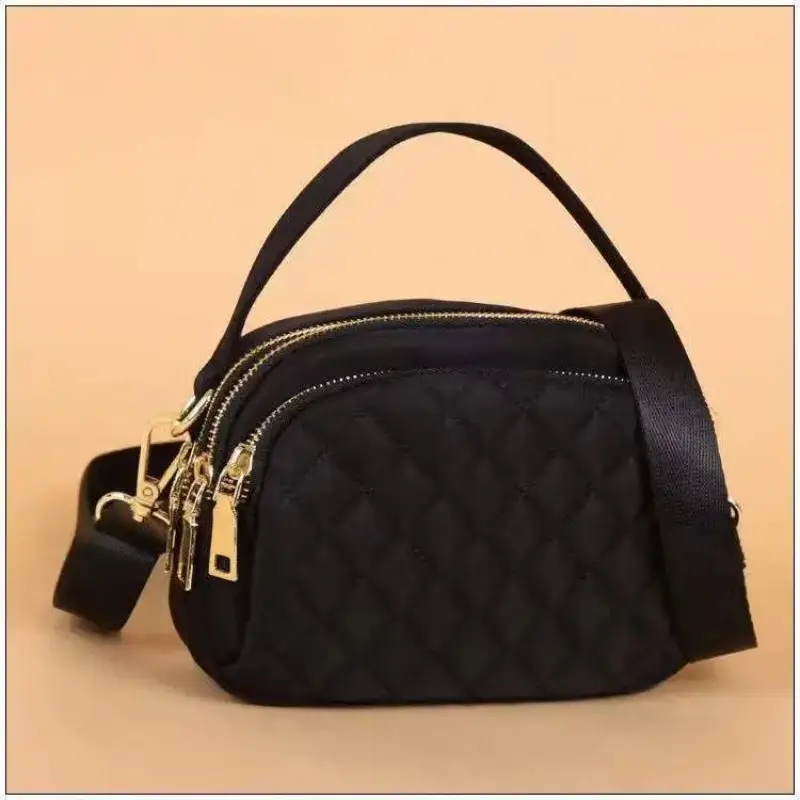 Embroidered Thread Women Small Handbag Shoulder Bag, Chic Oxford Messenger Bag Stylish Square Tote Purse, Suitable for Daily Use