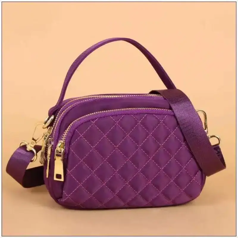 Embroidered Thread Women Small Handbag Shoulder Bag, Chic Oxford Messenger Bag Stylish Square Tote Purse, Suitable for Daily Use