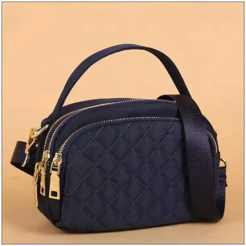 Embroidered Thread Women Small Handbag Shoulder Bag, Chic Oxford Messenger Bag Stylish Square Tote Purse, Suitable for Daily Use