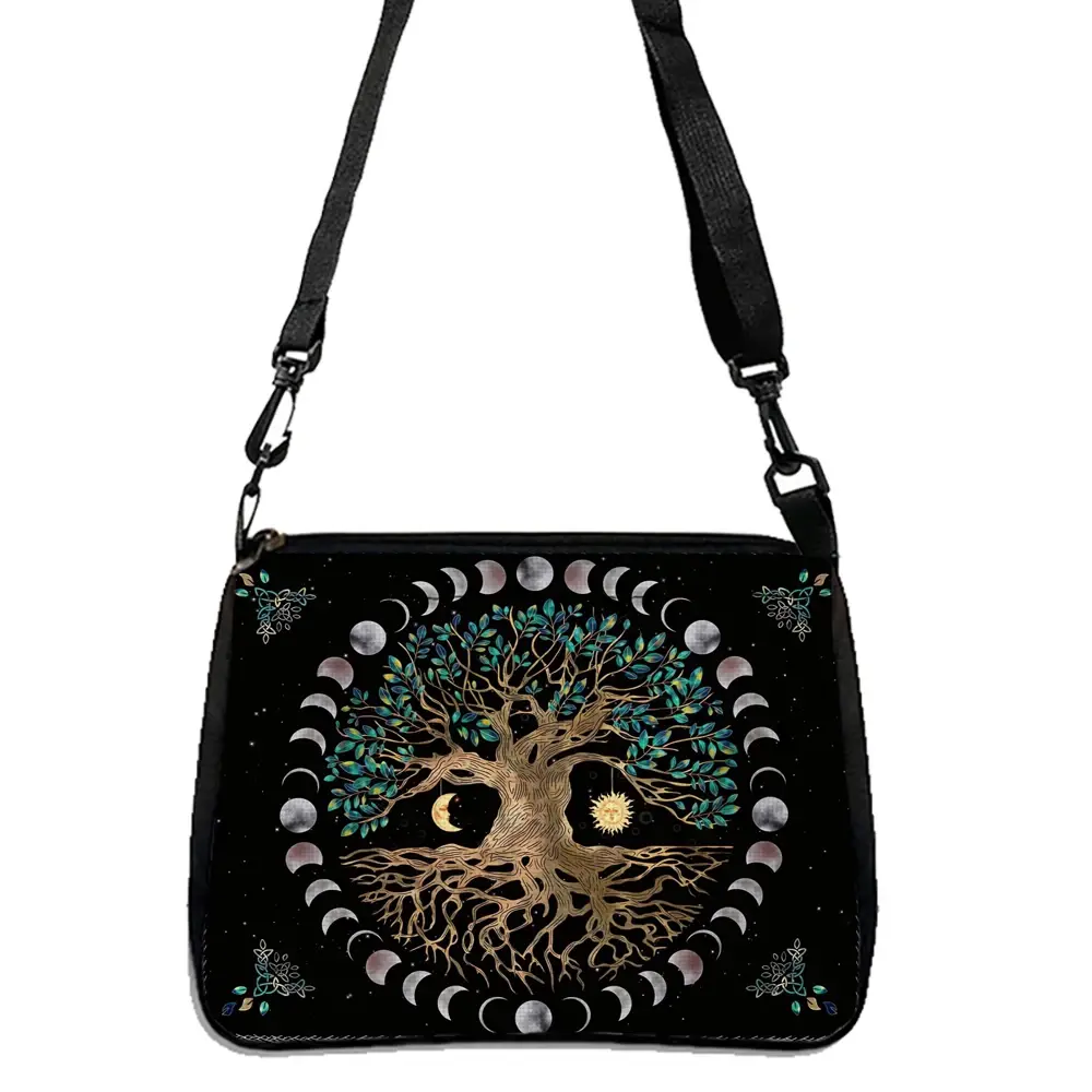 1pc Fantasy Magic Tree Double-sided Printed Shoulder Bag, Daily Travel Shopping Bag Casual Crossbody Bag