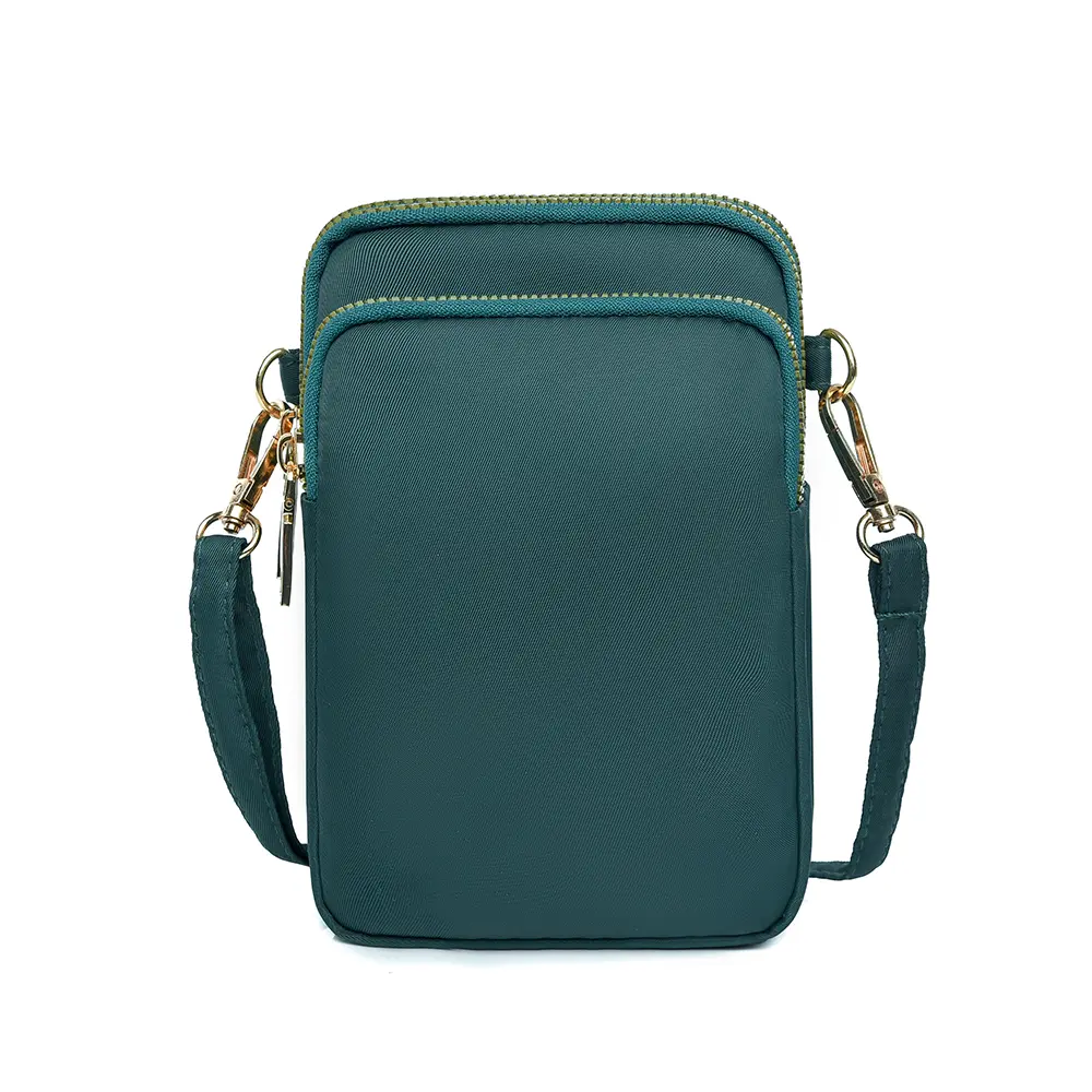 Multi-purpose waterproof wear-resistant large capacity crossbody bag women's multi-layer zipper neck shoulder mobile phone bag