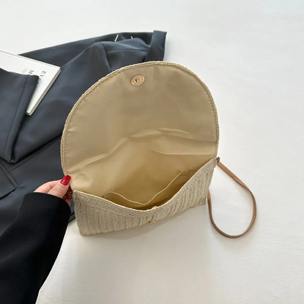 Raffia Straw Weaven Bags Fashion Ladies Wrist Clutches Summer Women Shoulder Crossbody Bags Handmade Handbags Purse Beach Bag