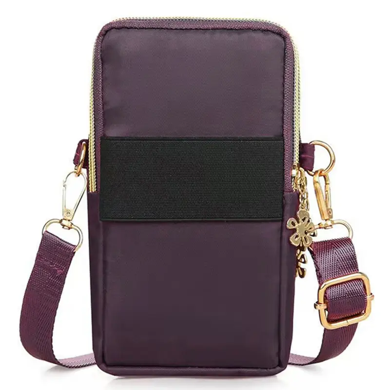 Mobile phone bag Female crossbody mini bag Summer mobile phone cloth bag vertical neck portable wrist purse