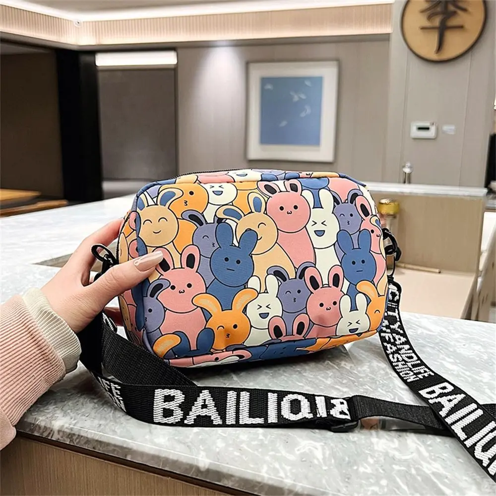 Simple Cute Cartoon Rabbit Oxford Small Square Bag Fashion Women Girls Large Capacity Shoulder Bags Messenger Bags Handbags