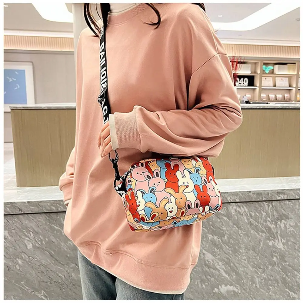 Simple Cute Cartoon Rabbit Oxford Small Square Bag Fashion Women Girls Large Capacity Shoulder Bags Messenger Bags Handbags