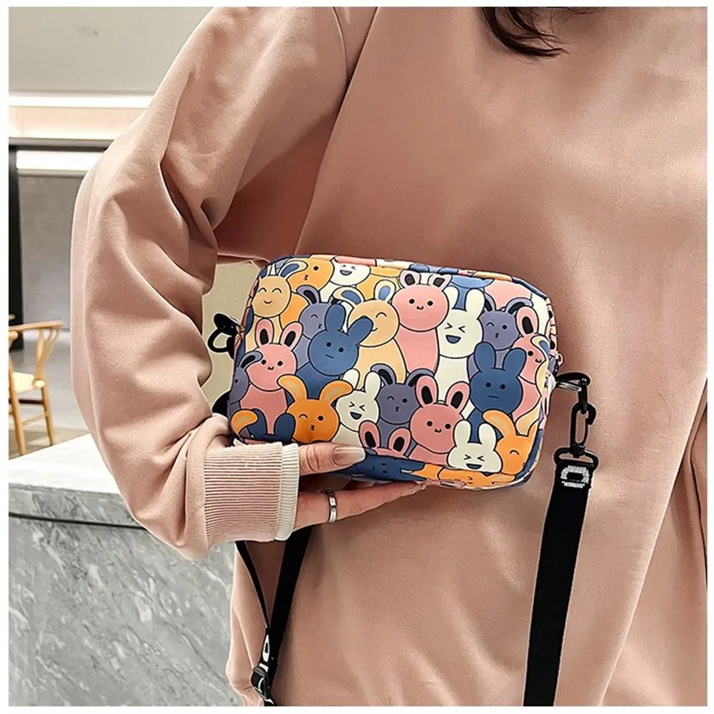 Simple Cute Cartoon Rabbit Oxford Small Square Bag Fashion Women Girls Large Capacity Shoulder Bags Messenger Bags Handbags