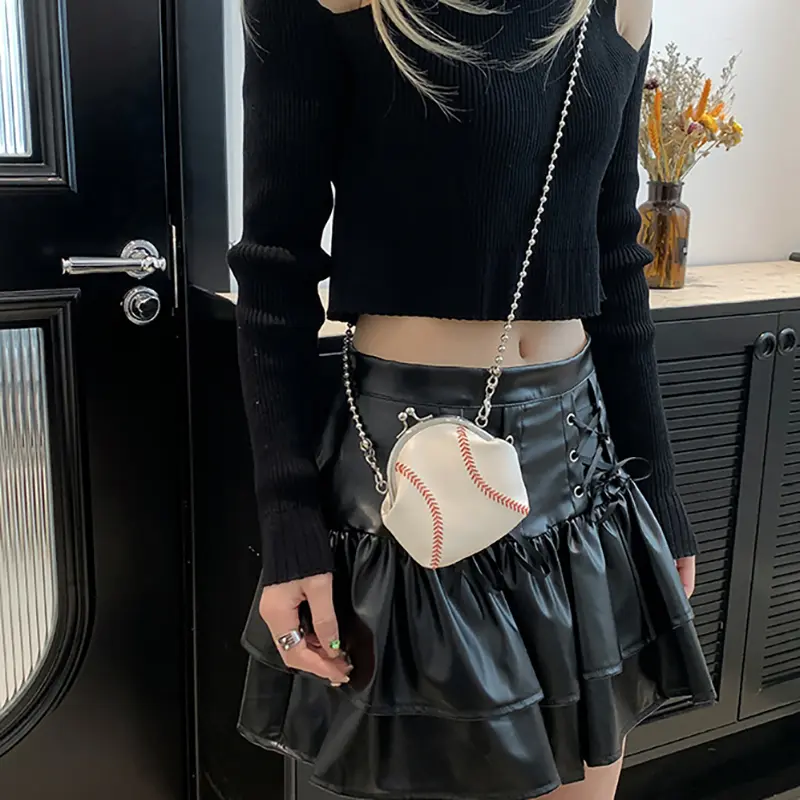 HAEX Mini Funny Baseball Bags Women 2025 Designer Chains Crossbody Shoulder Bags Individuality Trend Party Lipstick Bolso Mujer