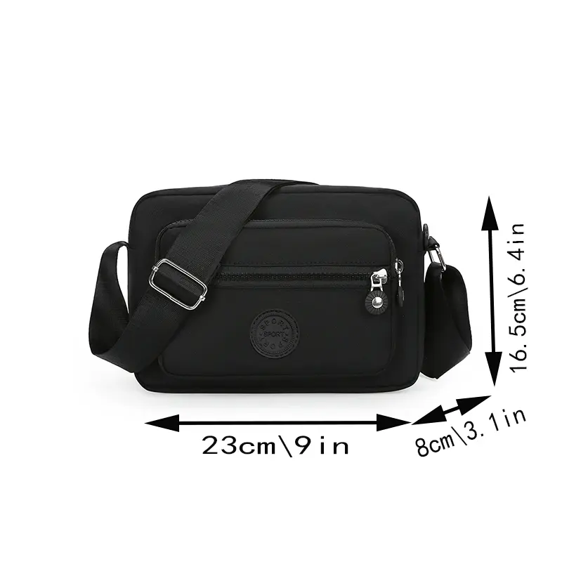 Neutral style handbag made of lightweight and simple nylon fabric, new single-shoulder women's bag. [The zipper direction is ran