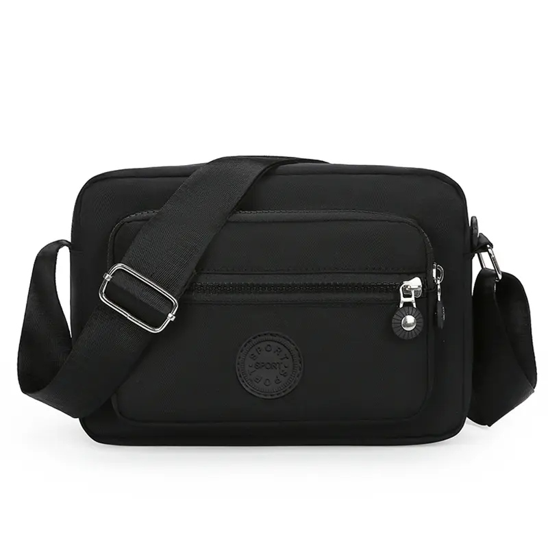 Neutral style handbag made of lightweight and simple nylon fabric, new single-shoulder women's bag. [The zipper direction is ran