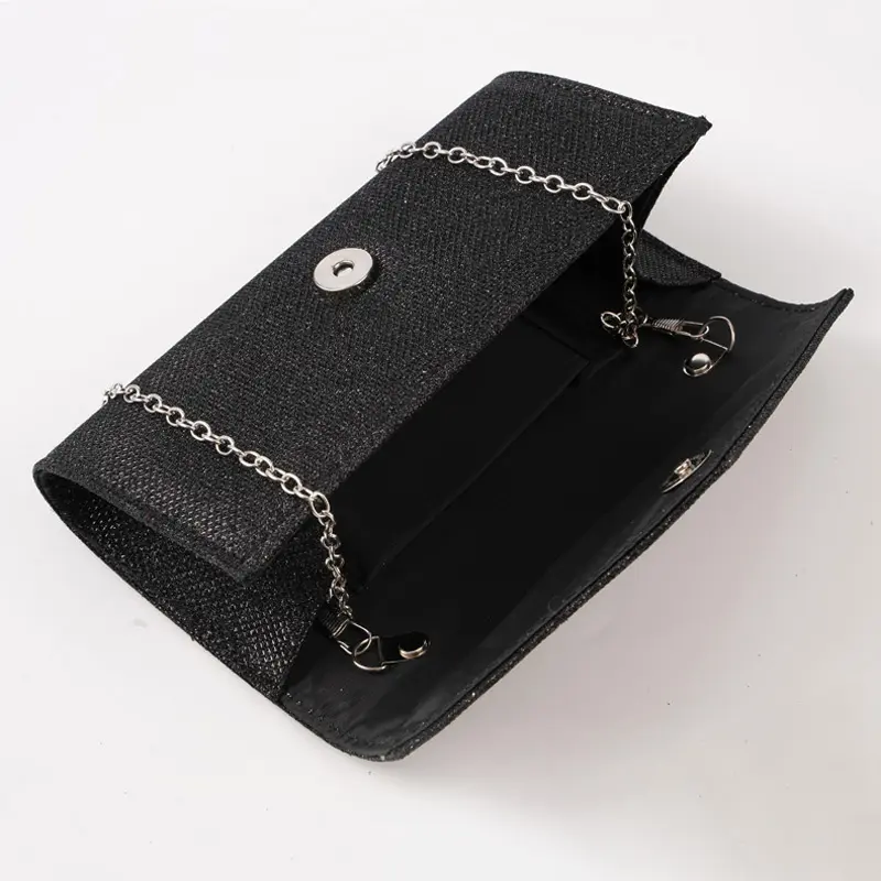 Glitter Envelope Handbag Women Silver Shiny Chain Shoulder Bag Ladies Mini Crossbody Flap Fashion Small Dress Day Clutch