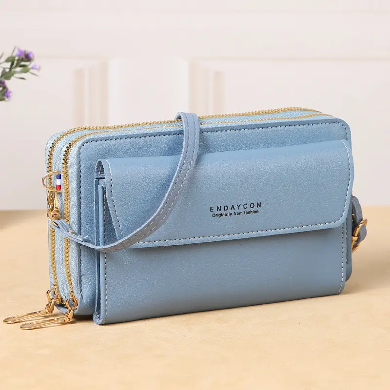 2024 New Women's Crossbody Bag Korean Edition Fashion Shoulder Bag Versatile Large Capacity Double Zipper Phone Bag