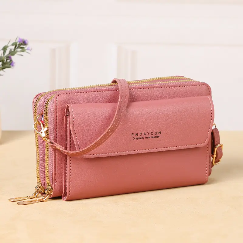 2024 New Women's Crossbody Bag Korean Edition Fashion Shoulder Bag Versatile Large Capacity Double Zipper Phone Bag