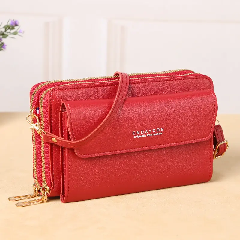 2024 New Women's Crossbody Bag Korean Edition Fashion Shoulder Bag Versatile Large Capacity Double Zipper Phone Bag