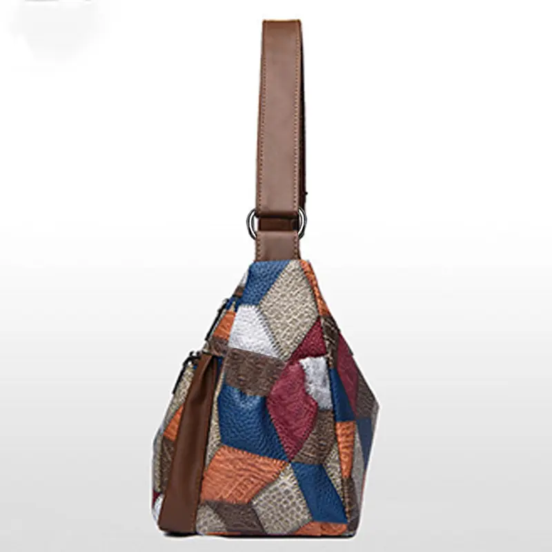 Women's multi-layer fashion commuter soft leather crossbody bag with shoulder strap