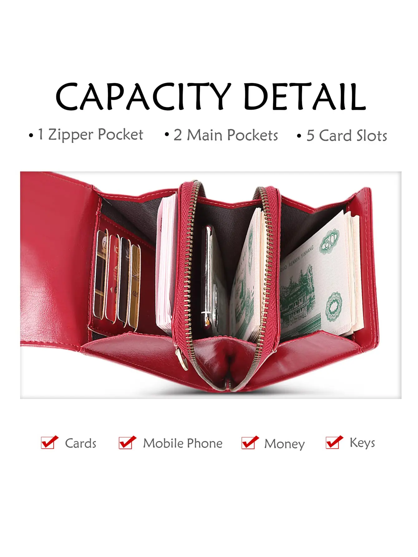Retro RFID Shielded PU Oil Wax Leather Crossbody Phone Bag, Women's Large Capacity Wallet with Credit Card Slot