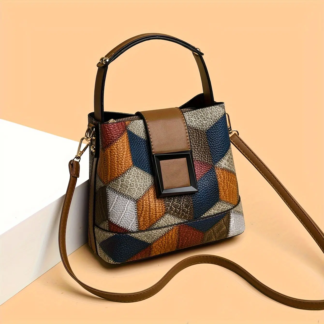 Simple Bucket Bag, Trendy Top Handle Purse, Women's Fashion Hanbag Shoulder Bag,