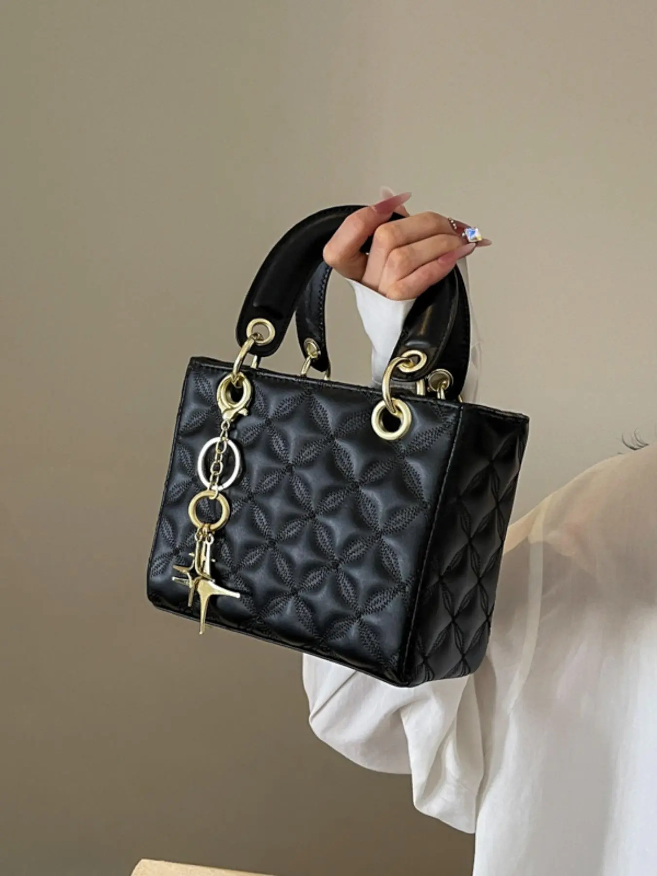 Burgundy wedding bride bag new trendy and high-end Western style crossbody bag wedding handbag