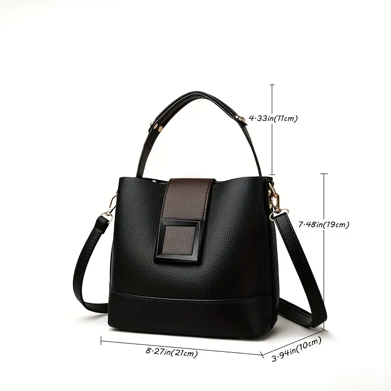 Simple Bucket Bag, Trendy Top Handle Purse, Women's Fashion Hanbag Shoulder Bag,