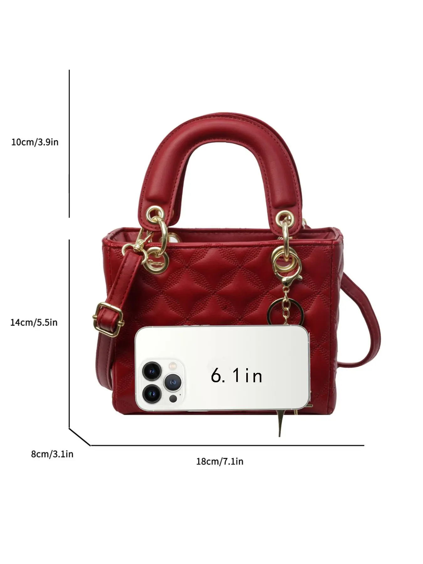 Burgundy wedding bride bag new trendy and high-end Western style crossbody bag wedding handbag