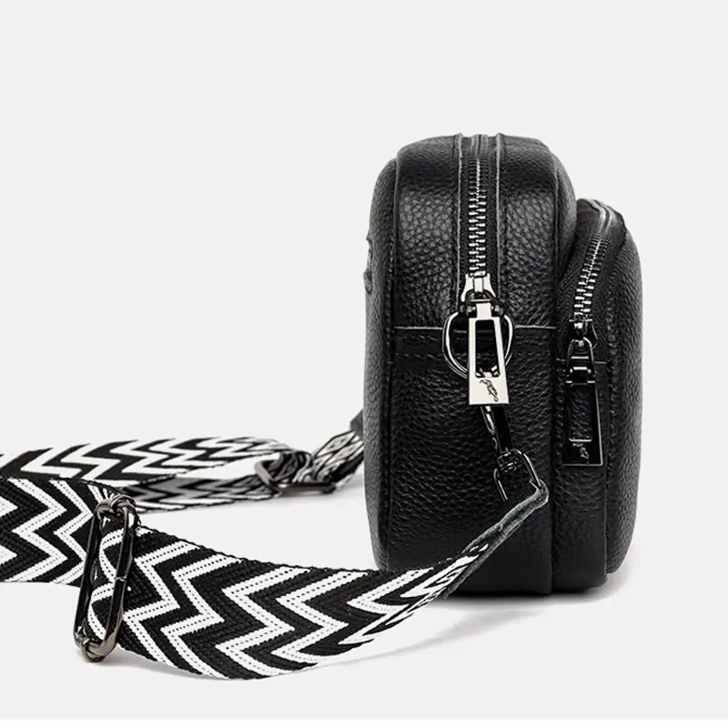 Women Crossbody Bag Multi Space Fashion Design Sense Large Capacity PU Material Lightweight Single Shoulder Bag