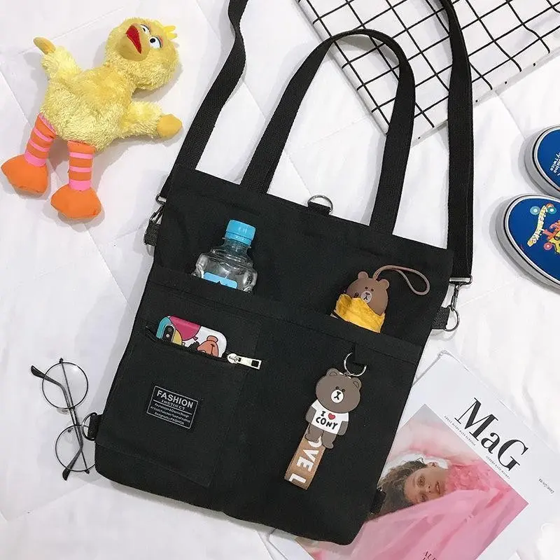 Multi-pocket Bag, Wear-resistant Schoolbag Can Be Carried and Carried, Single Shoulder Crossbody Storage Bag.