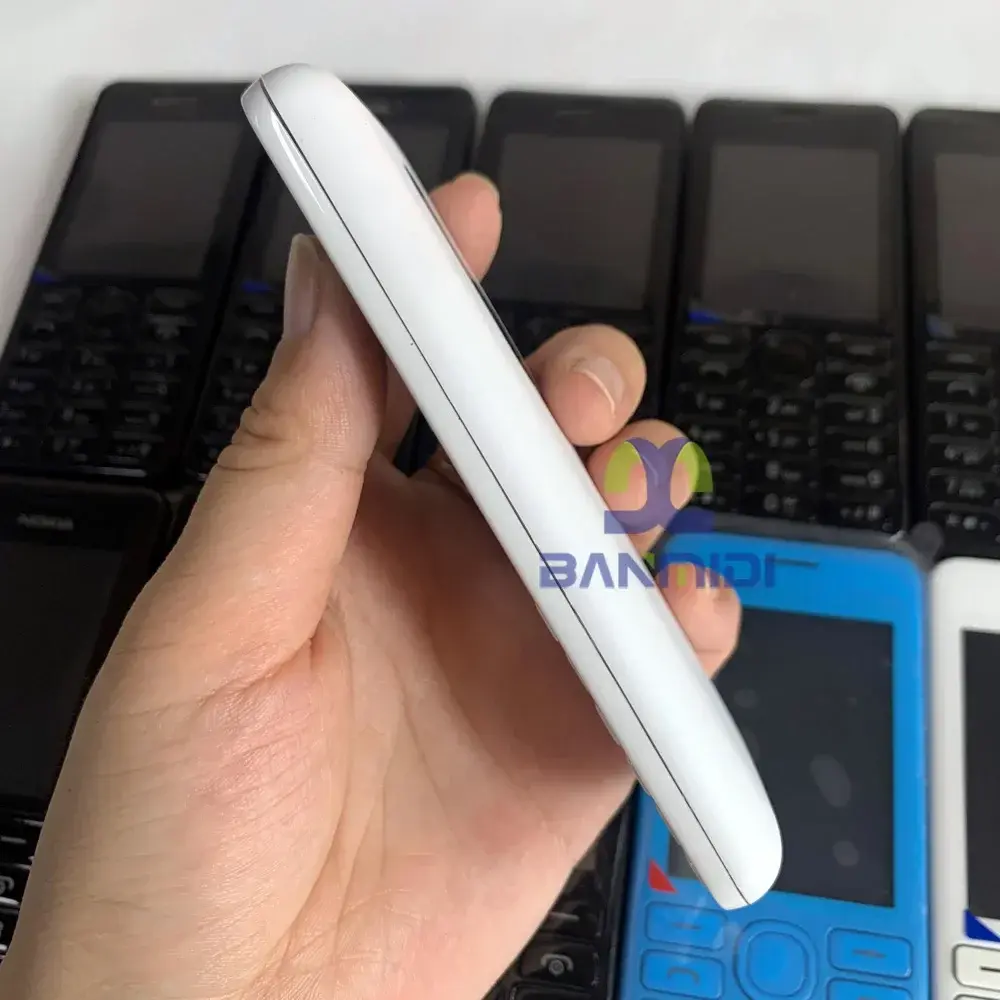 Asha 206 Dual-Sim Original Old Mobile Cell Phone CellPhone Arabic English Keyboard 2G GSM Unlocked Made in Finland on 2012 Year