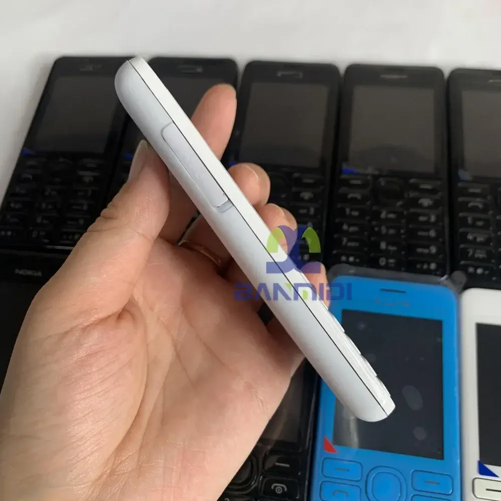 Asha 206 Dual-Sim Original Old Mobile Cell Phone CellPhone Arabic English Keyboard 2G GSM Unlocked Made in Finland on 2012 Year
