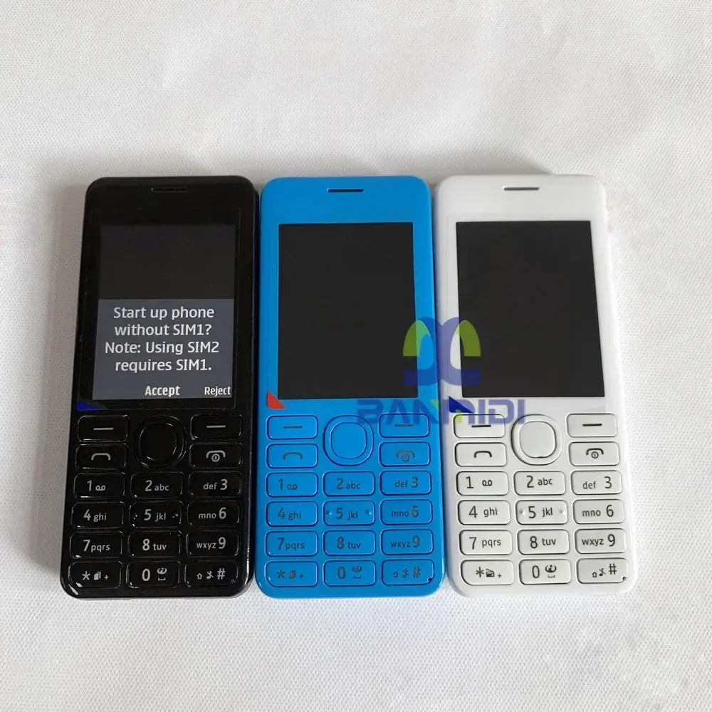Asha 206 Dual-Sim Original Old Mobile Cell Phone CellPhone Arabic English Keyboard 2G GSM Unlocked Made in Finland on 2012 Year