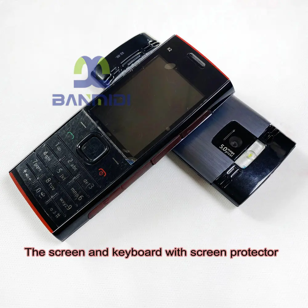 Unlocked X2 X2-00 Cellphone GSM 850/900/1800/1900 Original Finland Made Used Mobile Cell Phone Bluetooth 5MP English Keypad Only