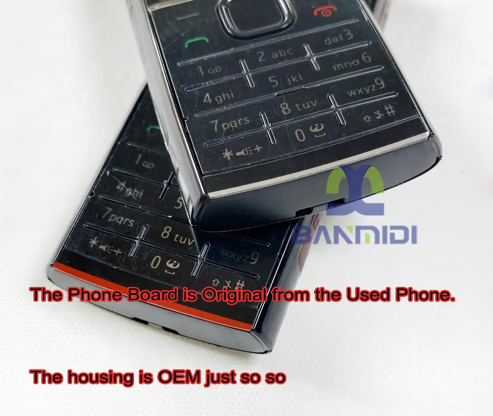 Unlocked X2 X2-00 Cellphone GSM 850/900/1800/1900 Original Finland Made Used Mobile Cell Phone Bluetooth 5MP English Keypad Only