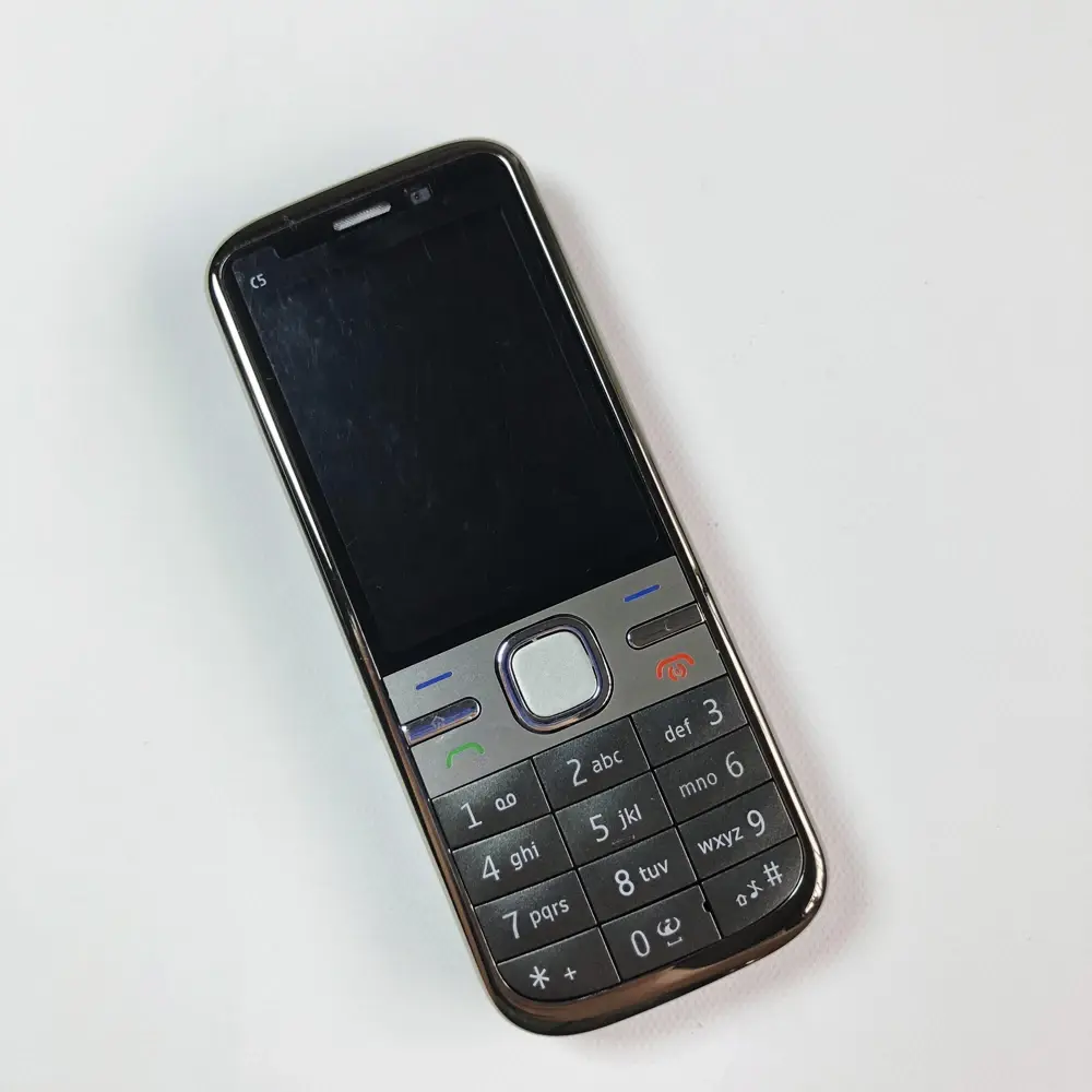 Unlocked C5 C5-00 CellPhone 2G 3G GSM Original Mobile Cell Phone Russian/Arabic/Hebrew Keyboard Bluetooth Old Refurbished Phone