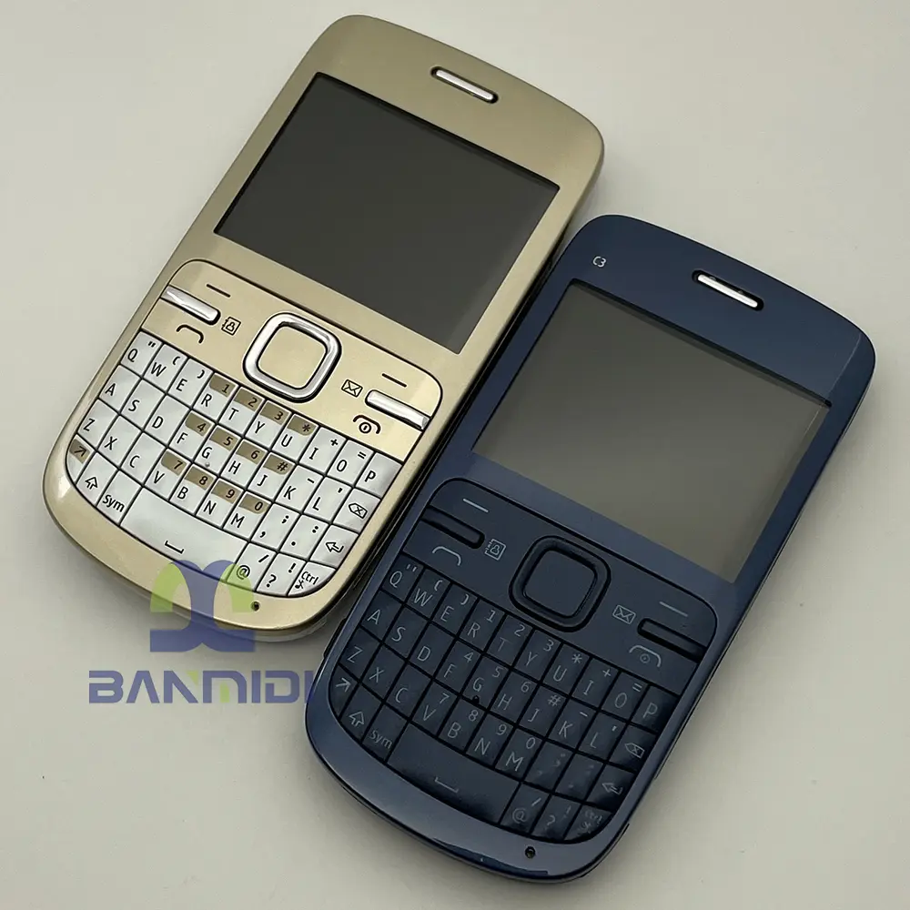 Original GSM Unlocked C3 C3-00 Mobile Cell Phone 2.4" 2MP Qwerty Hebrew Arablic Russian CellPhone. Made in Finland on 2010 Year