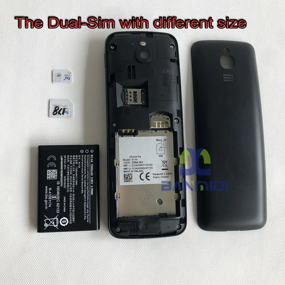 8110 4G LTE Dual-SIM Mobile Cell Phone Banana Original Unlocked Sim Free WIFI GPS 4GB+512MB Slide KaiOS Smartphone 2018 Version
