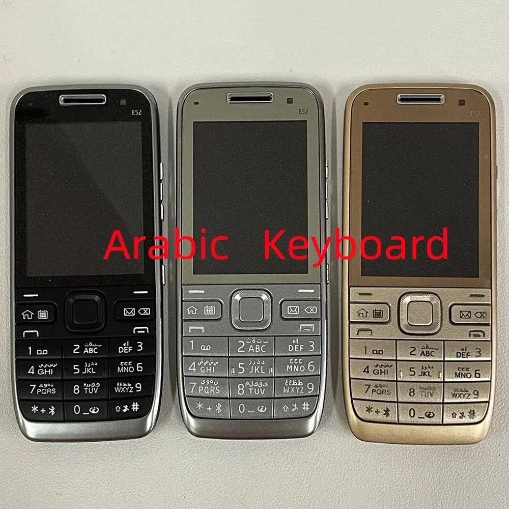 Original E52 Unlocked Button Mobile Phone Bluetooth WIFI 3G Used Arabic Russian Hebrew Keyboard 3 Colors for Choose.Finland Made