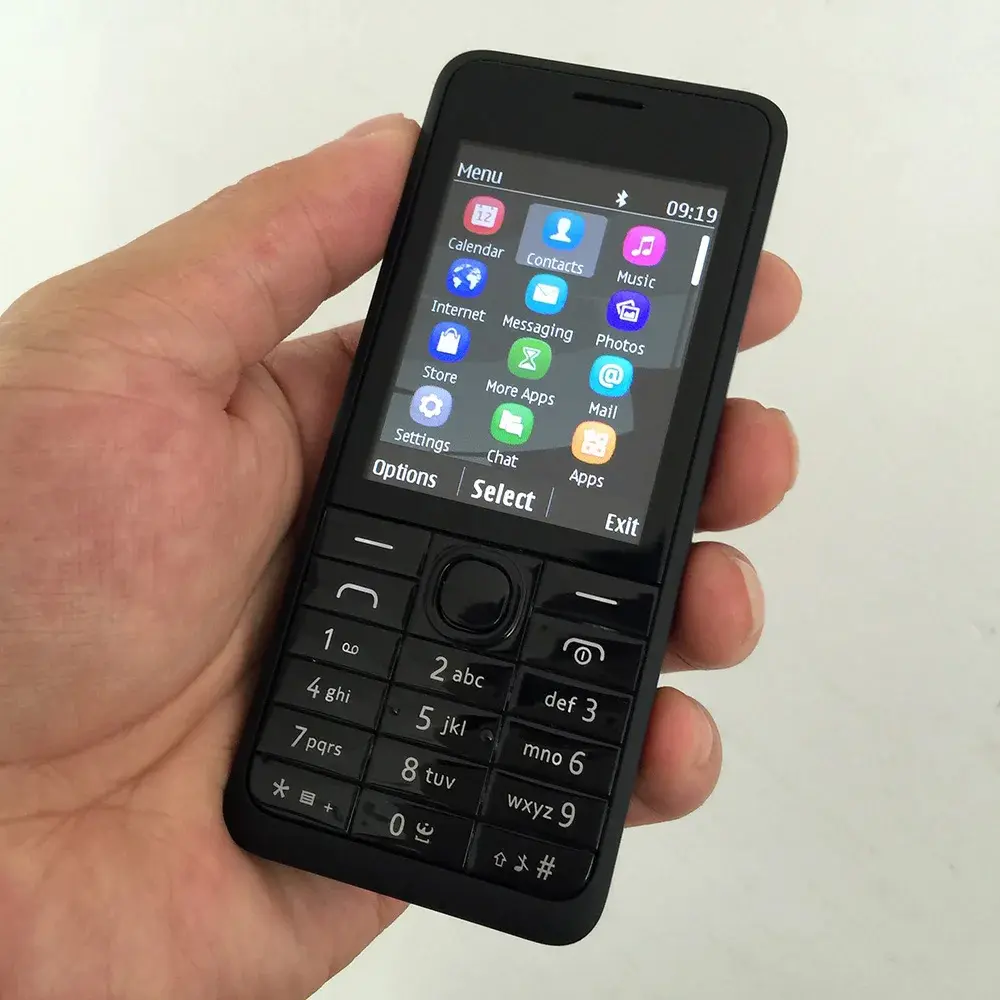 Original Used 301 Mobile Cell Phone 3MP Unlocked 3G 2G GSM 850/900/1800/1900 Single/Dual Sim Card. Made in Finland On 2013 Year